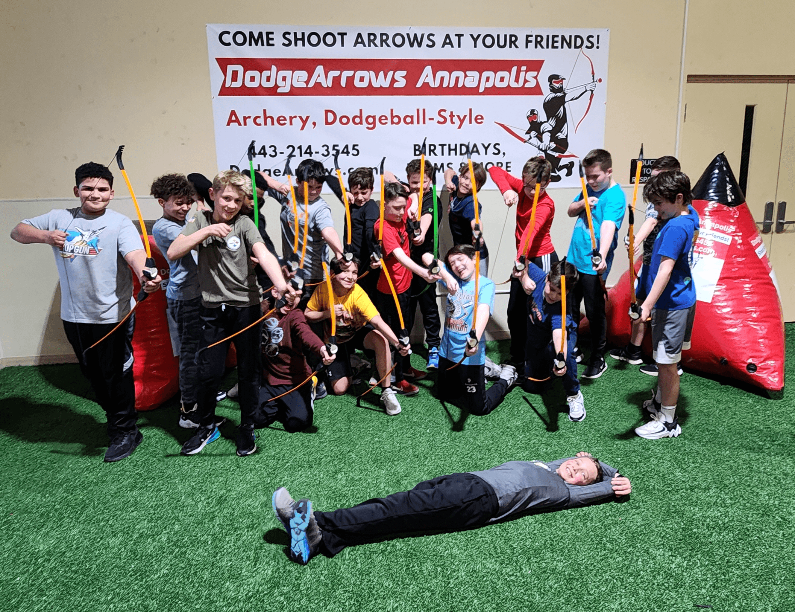 Kids birthday party idea Anne Arundel County DodgeArrows