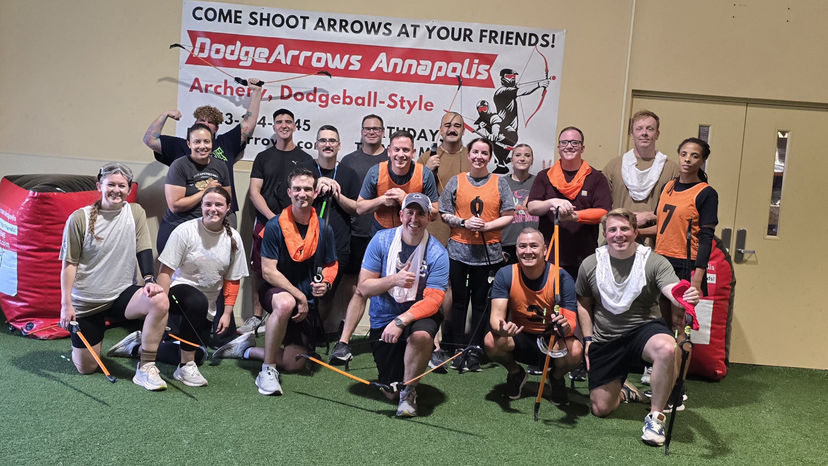 Team building activity at DodgeArrows Annapolis