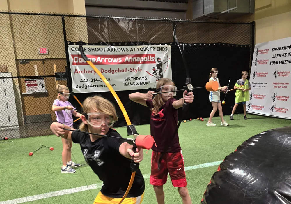 arrow tag games at DodgeArrows summer camp